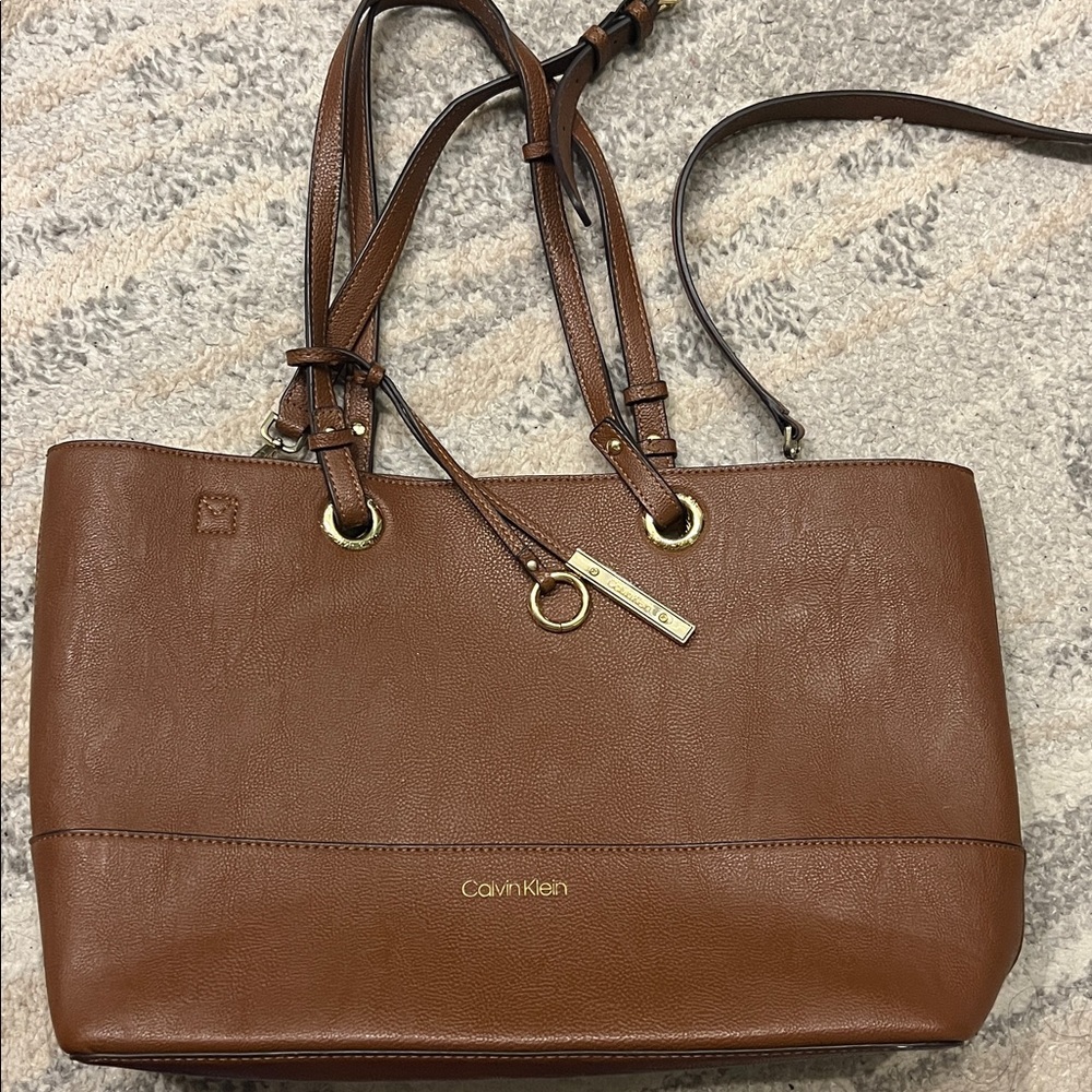 Calvin Klein Brown Leather Tote